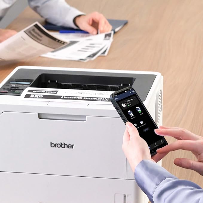 Brother HL-L5210DWT Business Monochrome Laser Printer with Dual Trays, Wireless and Gigabit Ethernet Networking, Duplex Printing, Large Paper Capacity, and Mobile Printing, White