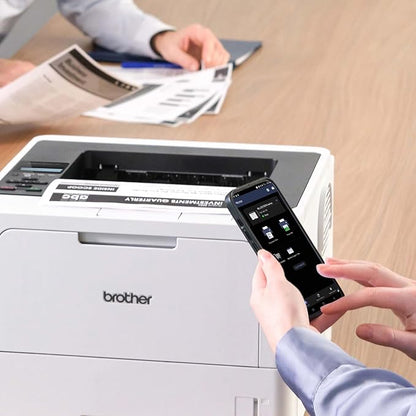 Brother HL-L5210DWT Business Monochrome Laser Printer with Dual Trays, Wireless and Gigabit Ethernet Networking, Duplex Printing, Large Paper Capacity, and Mobile Printing, White