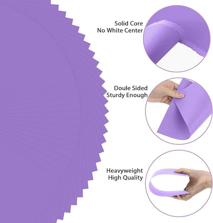 OcePor 100 Sheets Purple Cardstock Paper, Colored Printer Paper 8.5 x 11, Card Stock Thick Construction for Craft,Scrapbook，Office Printing, Invitations, Certificates，92 lb/250gsm