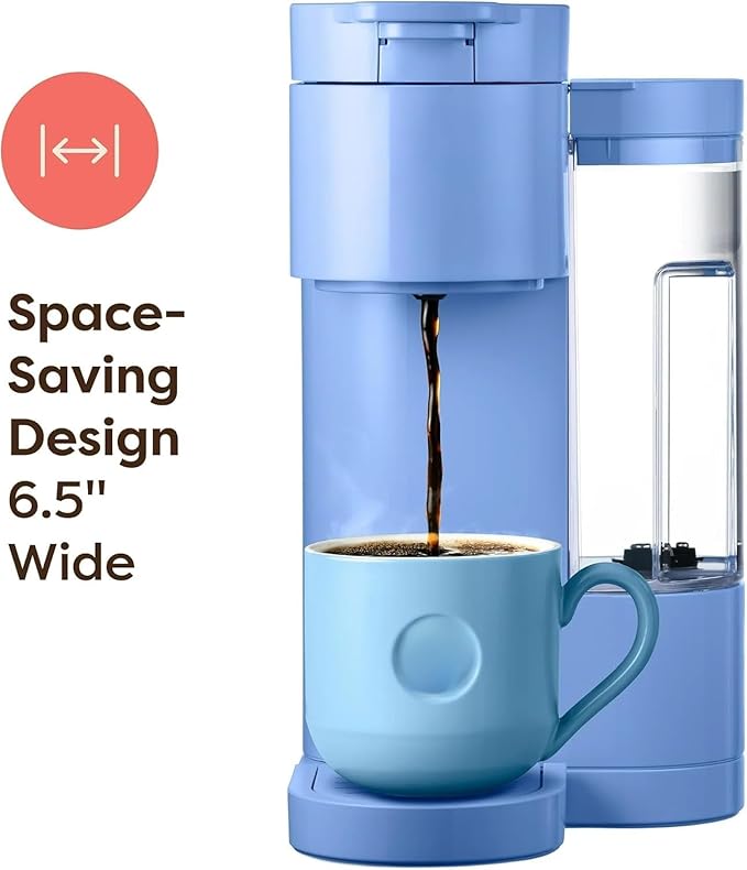 KeurigK K-Express Essentials Single-Serve KCup Pod Coffee Maker 3 Cup Sizes Fast Fresh Brew 30oz Removable Water Reservoir Travel Mug Friendly Maintenance Alert Space-Saving (Bluebell)