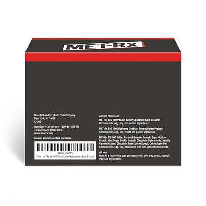 MET-Rx Big 100 Trial Pack, Meal Replacement Bars, 9 Count