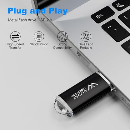 32GB USB 2.0 Flash Drives Thumb Drives Memory Stick Jump Drive Zip Drive, 2 Pack Mixed Colors: Black Blue
