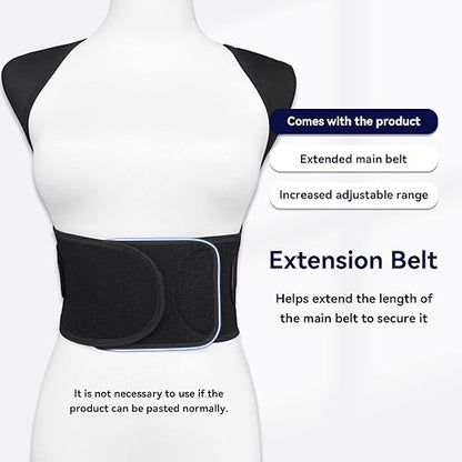 Posture Corrector for Women and Men,Adjustable Shoulder Straightener,Back Support Brace,Upper Spine scoliosis, hunchback Black Medium