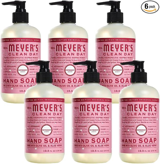 Mrs. MEYER'S Liquid Hand Soap Peppermint, 12.5 Fl Oz. (Pack of 6)