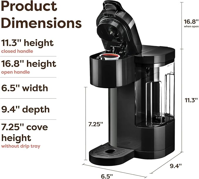 KeurigK K-Express Essentials Single-Serve KCup Pod Coffee Maker 3 Cup Sizes Fast Fresh Brew 30oz Removable Water Reservoir Travel Mug Friendly Maintenance Alert Space-Saving (Black)