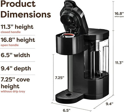 KeurigK K-Express Essentials Single-Serve KCup Pod Coffee Maker 3 Cup Sizes Fast Fresh Brew 30oz Removable Water Reservoir Travel Mug Friendly Maintenance Alert Space-Saving (Black)
