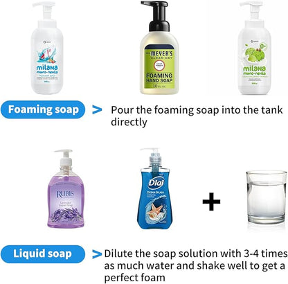 Automatic soap Dispenser,rechargeability touchless Dish Soap Dispenser，4-Level Adjustable，for Kitchen, Bathroom, Hotel, Restaurant (Liquid White)