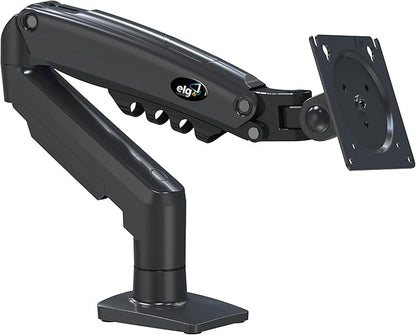 ELG Full Motion Swivel Single Monitor Desk Mount Stand: Empower Your Workspace with Unmatched Flexibility for 17” to 35'' Displays (4.4lbs to 19.8lbs Load) - F80N Model in Striking Black