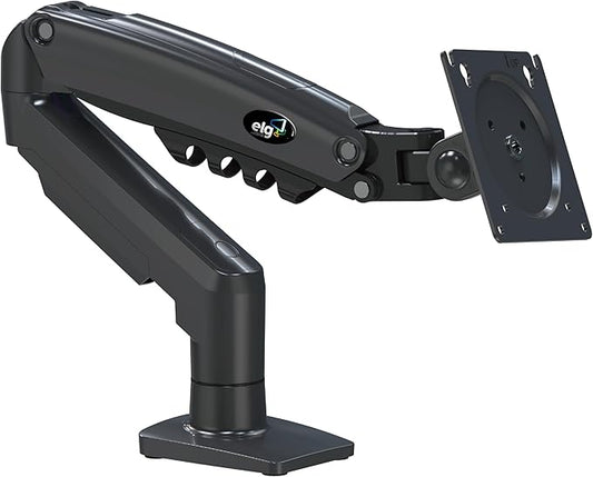 ELG Full Motion Swivel Single Monitor Desk Mount Stand: Empower Your Workspace with Unmatched Flexibility for 17” to 35'' Displays (4.4lbs to 19.8lbs Load) - F80N Model in Striking Black