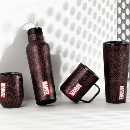 Corkcicle Marvel Coffee Mug - Stainless Steel Insulated Cup With Lid For Tea & Coffee - Durable Travel Mug - Eco-Friendly - BPA Free - Non-Slip Silicone Base - Easy Grip - 16 oz - Marvel Logo