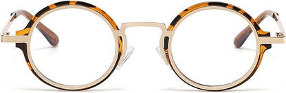 Onrtry Fashion Small Round Blue Light Blocking Glasses for Women Men Metal Frame Eyewear Glasses