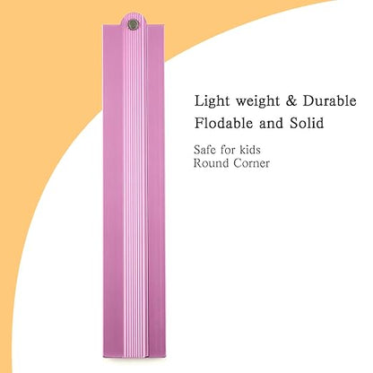 2-in-1 Foldable Metal Ruler & Protractor -15cm Compact to 30cm Extended, Precision Laser Etched Metric Scale, Aluminum Folding Small Ruler for Planner Journaling Drafting Drawing (Pink)