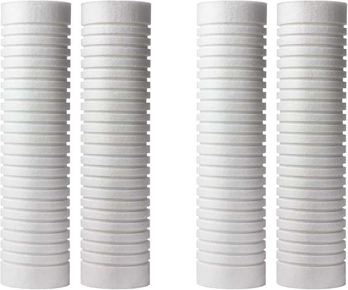 CFS – Standard Capacity Grooved Water Filter Cartridges Compatible with Whirlpool WHKF-GD05 Models – Removes Bad Taste and Odor – Whole House Replacement Filter Cartridge (4 Pack)