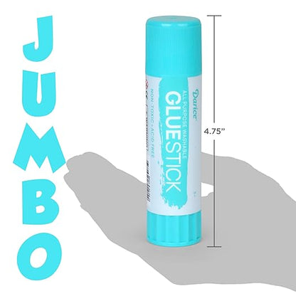 Darice 12 Jumbo Glue Sticks, 1.4 Oz All Purpose Stick Glue, Strong Hold, Easy Stick, Quick Drying, Non-Toxic, Scrapbooking, Back to School Supplies, Home, Office
