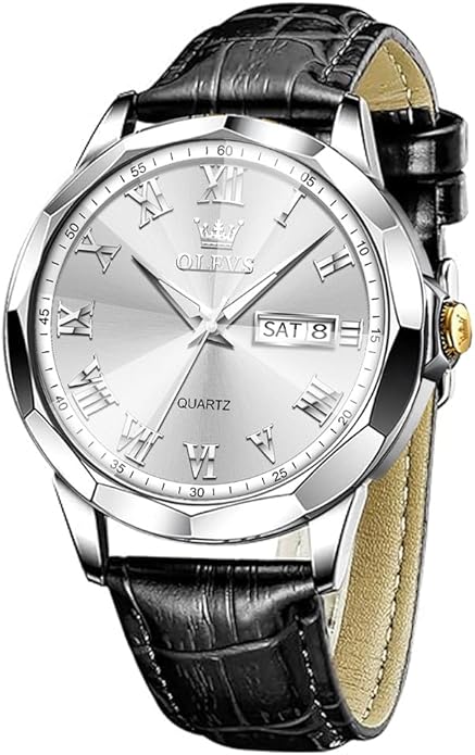 OLEVS Mens Watches Mens Leather Watch Ultra Thin Watches for Men Minimalist Watch with Leather Band Quartz Analog Dress Casual Simple Lightweight relojes para Hombres