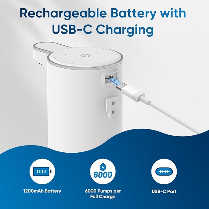 Automatic Liquid Soap Dispenser Touchless – 400ml Hand Soap Liquid Dispenser for Bathroom & Kitchen, Wall Mount or Countertop, 4 Adjustable Foam Levels, Rechargeable, IPX5 Waterproof