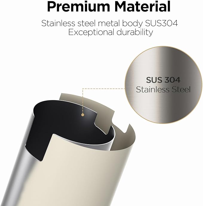 mooas Automatic Foaming Soap Dispenser - Stainless Steel, Touchless, Rechargeable, Hands Free, 9.4oz (Silver)
