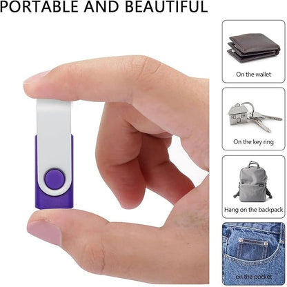 5 Pack 8GB USB Flash Drives in 5 Random Colors USB 2.0 Wholesale Lot Bulk Memory Sticks (5 Pack, 8GB)