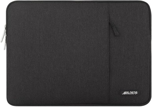 MOSISO Laptop Case 13.3 inch, 13-13.3 inch Laptop Sleeve Compatible with MacBook Air/Pro 13/Pro 14 M5 M4 M3 M2 M1, HP Dell ASUS Lenovo,Polyester Vertical Computer Sleeve Bag with Pocket, Black