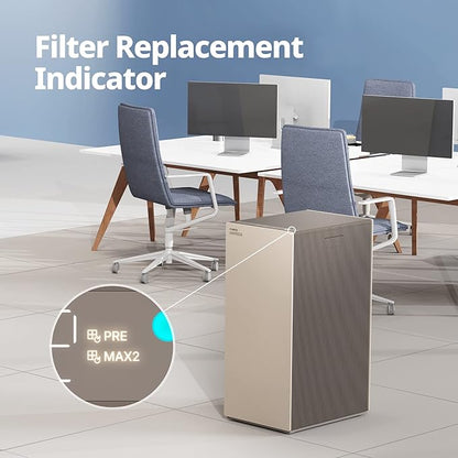 COWAY Air Purifiers for Large Room Whole Home Up to 4,253ft², 2 Sets of XL Washable Pre-Filters and True HEPA Filters for Dual Purification, PM1.0 AQI, Turbo Mode, Timer, Wheels, 5yr Warranty, ProX(B)