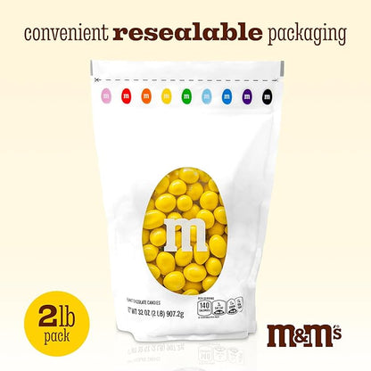 M&M'S WORLD Yellow Peanut M&M’s chocolate candy 2 lb bag – bright snack for birthdays, buffets, celebrations, desserts, gifts, gatherings, or cheerful table display