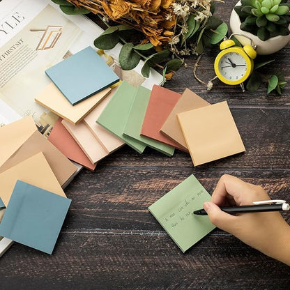 (24 Pads) Sticky Notes 3x3 inch, Self-Stick Pads Vintage Colors Sticky Note, Recyclable, Easy to Stick for Home, Office, Notebook
