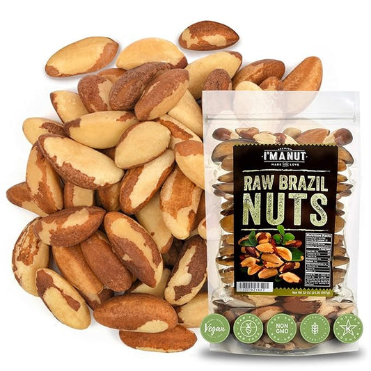 I’m A Nut Brazil Nuts, Raw, 32oz (2 lb) Distinct and Superior to Organic | No PPO Non GMO Batch Tested Gluten & Peanut Free Herbicides Or Pesticides Vegan Keto Friendly Large, Fresh Resealable bag.