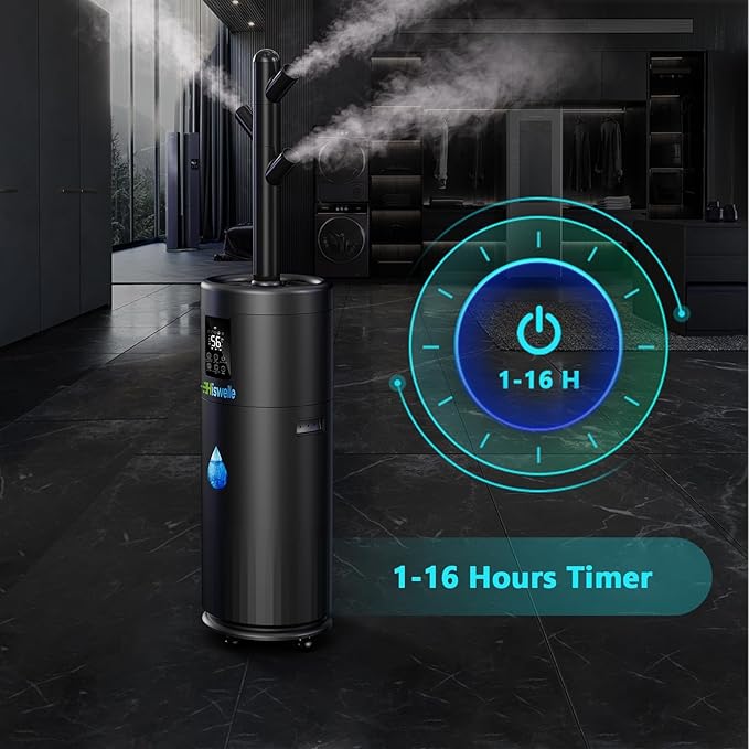Large Humidifiers for Bedroom, 4.5 Gal Cool Mist Humidifier for Large Room Whole House with Remote Control, 800mL/h Output, 48H Runtime, Auto Humidistat, Wheels, Timer, Essential Oil Tray