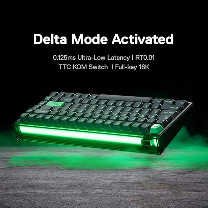 MelGeek MADE84 Pro Wired Keyboard, Hall Effect Magnetic Switch Gaming Keyboard, 75% Compact Rapid Trigger, Hot-Swappable, RGB Snap Tap & Adjustable Actuation, Online HIVE Custom (DF Green)