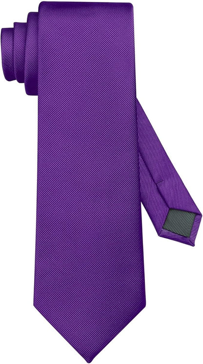DecTwig Men's Ties Solid Color Formal Neckties 3.15" (8CM) Black Ties For Men