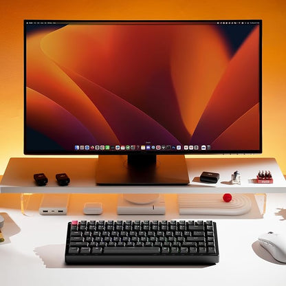 Keychron K2 75% Layout QMK Wireless and Wired Mechanical Keyboard Super Red Switch, RGB Backlight Aluminum Frame with Shine-Through Double-Shot PBT Keycaps for Mac Windows-Version 3