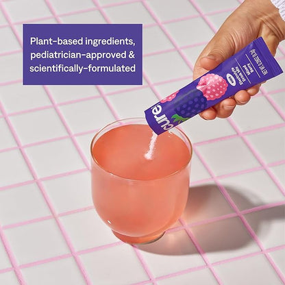 Cure Hydration - Kids Electrolyte Drink Mix | Plant-Based Pediatrician Formulated Rehydration | No Added Sugar, FSA-HSA, Non-GMO, Gluten-Free, No Artificial Flavors | 14 Packets - Mixed Berry