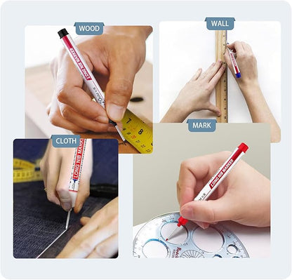 8 PCS Long Head Deep Hole Marker Pens,20mm Long Nib Marker, Longs Nose Markers, Waterproof Construction Markers Marking Tool,Permanent Markers Carpenter Ink marker Pens,Metal marking Pens03