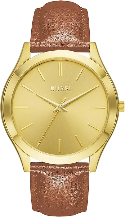 BUREI Men Watches Fashion Analog Stainless Steel Quartz Waterproof Watches,Gift for Men.