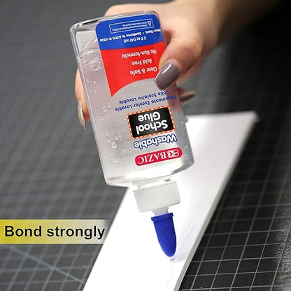 BAZIC Products Washable Clear School Glue 5 Oz. (147 mL), Liquid Clear Glues Adhesive, for Making Slime Art Crafts at School Home Office, 48-Pack