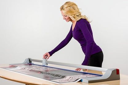 Dahle 472 Premium Rolling Trimmer, 72" Cut Length, 12 Sheet Capacity, Self-Sharpening, Automatic Clamp, German Engineered Paper Cutter