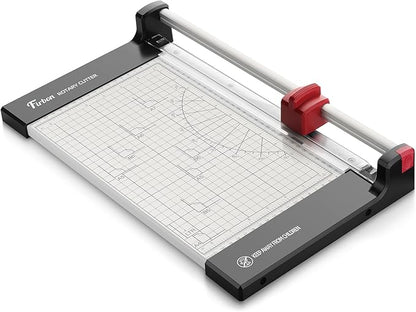 Firbon 12" Rotary Paper Trimmer with Replaceable Blade, Heavy Duty 8-Sheet Capacity Cutter for Cardstock, Photos, Scrapbooking, Office, School & Studio