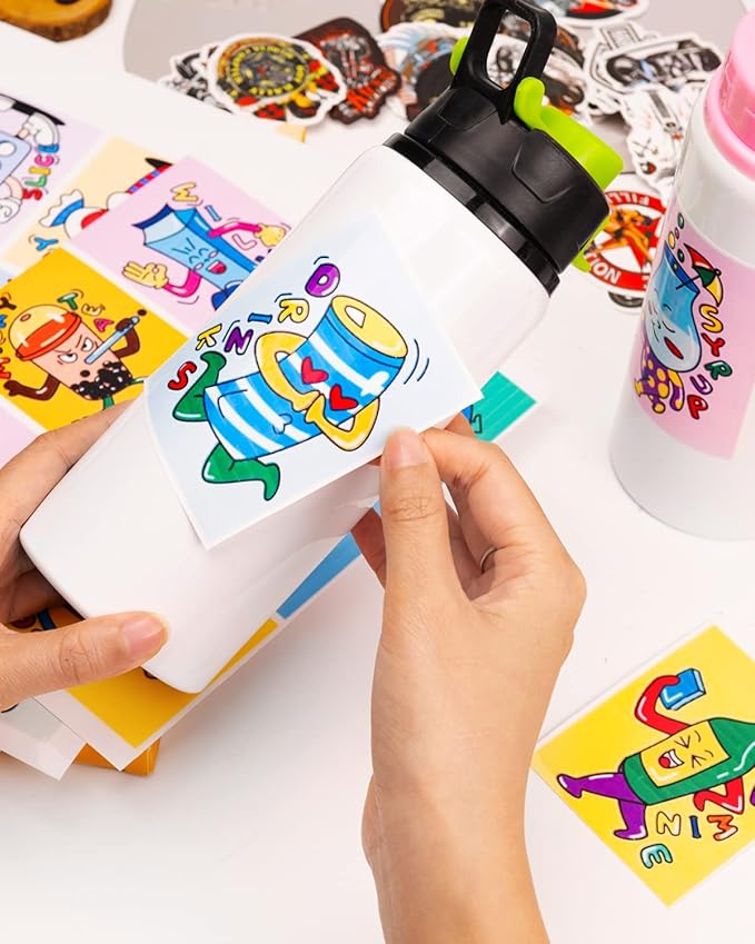 QYH Premium Printable Vinyl for Inkjet Printer-50 Glossy Sticker Paper Waterproof 8.5’’x11’’ White Labels