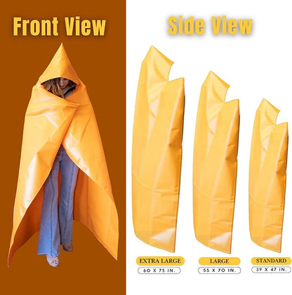 Supa Ant Silicone Fire Cloak for Fireproof Suit Emergency Blanket for Home and Kitchen - Emergency Poncho as Heat Shield Blanket - Fire Resistant Hoodie - Escape Suit with Cape and Hood (47x39 in.- S)
