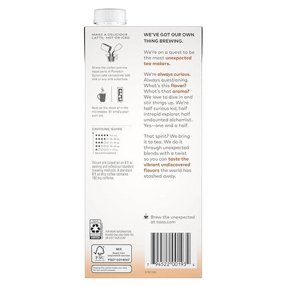 TAZO Pumpkin Spice Latte Black Tea Concentrate, 32 Fl Oz Carton (Pack of 2)