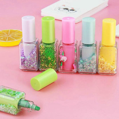 4 Pcs Multifunctional Highlighters Set Nails Polish Shape Highlighter Marker Fluorescent Pen Bible Marker Pen