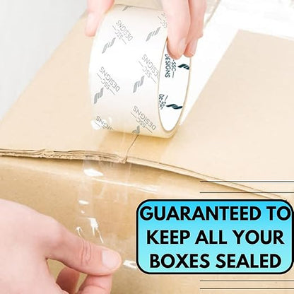 Packing Tape Clear Packaging Refill No Noise Heavy Duty Shipping Adhesive Quiet Dispenser Moving Supplies Boxes Mailing Strong Sealing Boxing Office Silent 60 Yds x 1.88" Wide x 2.7 Mil Thick 6 Rolls