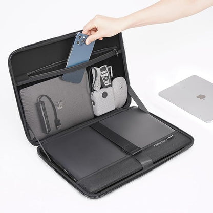 DOMISO 14 inch Laptop Sleeve with Handle Shockproof Computer Bag Waterproof EVA Protective Carrying Case for 14" HP Dell Asus Lenovo Laptop, Dark Blue