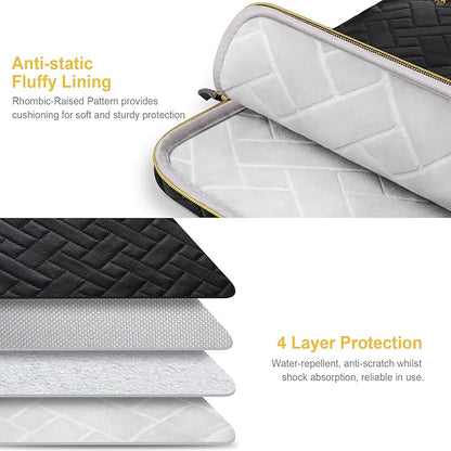 Lacdo Laptop Sleeve Case for 14 inch New MacBook Pro M5/M4/M3/M2/M1 Chips Pro Max A3434 A3112 A3401 A3185 A2918 A2992 A2779 2025-2021, 13.8" Surface Laptop 7th Copilot+PC Computer Bag, Elegant Black
