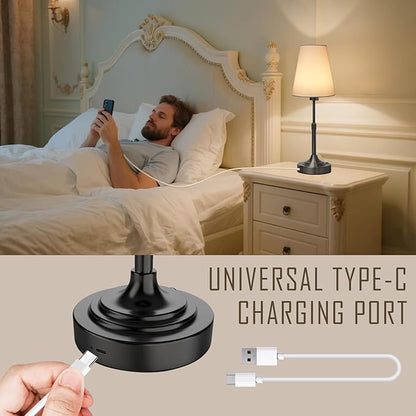Portable Cordless Table Lamp, Built in Rechargeable Battery, 2700-6000k Color Temperature, Fully Dimmable, Scalable, Ambient Light for Patio, Restaurant, Bar, Bedroom, Dining (Black)