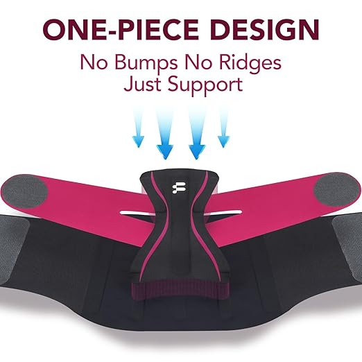 0.5mm Ultra Thin Back Brace for Women Men, Seamless Yoga Fabric for All Day Comfort, Wear under Clothes, Enhanced Lumbar Pad for Lower Back Pain Relief, Sciatica, Posture, Lifting, Rose, Size S