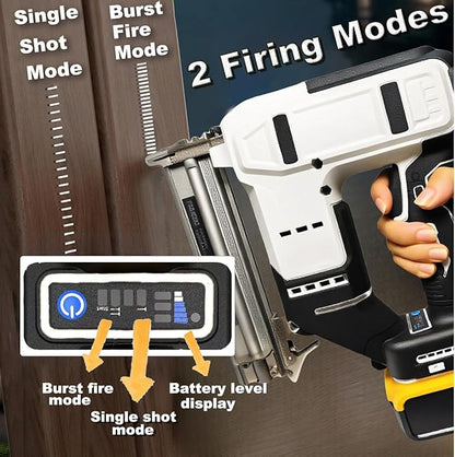 2 in 1 Cordless Brad Nailer Compatible with De wa-lt 20V Battery (No Battery), 18 Gauge Electric Nail Gun/Staple Gun with 1000 Nails & 1000 Staples for Upholstery Carpentry and Wood Working