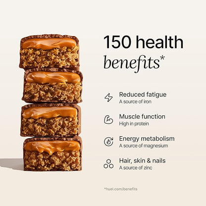 Huel Complete Nutrition Vegan Protein Bars | Chocolate Caramel | 13g Protein | 27 Vitamins & Minerals, 2g Sugar, Non-GMO, 100% Plant Based Snack | 12 Pack