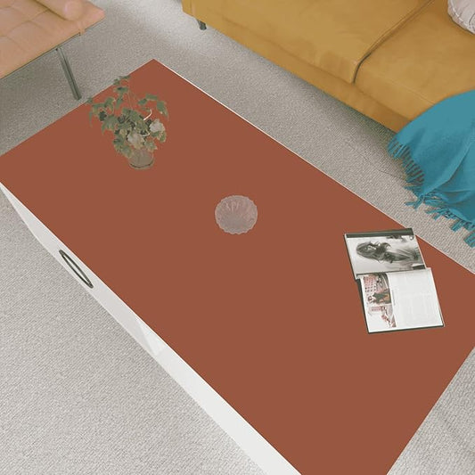 Leather Table Cover,1.8mm Thick,24x60 Inch Desk Cover,Large Desk Mat,Table Protector,Table Cover Protector,Desk Protector,Table Pad,(Brown+Gray,24x60)