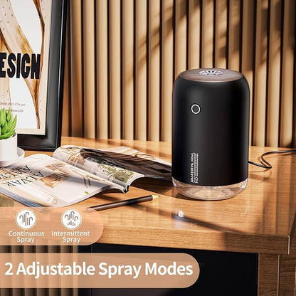 SmartDevil Portable Mini Humidifier, 500ml Desk Plant Humidifier, USB Personal for Bedroom, Office with Night Light, 2 Mist Modes, Black